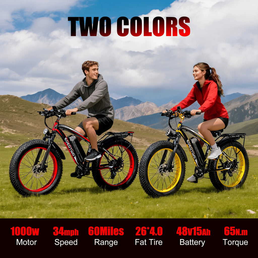1500W Fat Tire EBike for Adults 26"x4.0 All Terrain 34MPH  48V