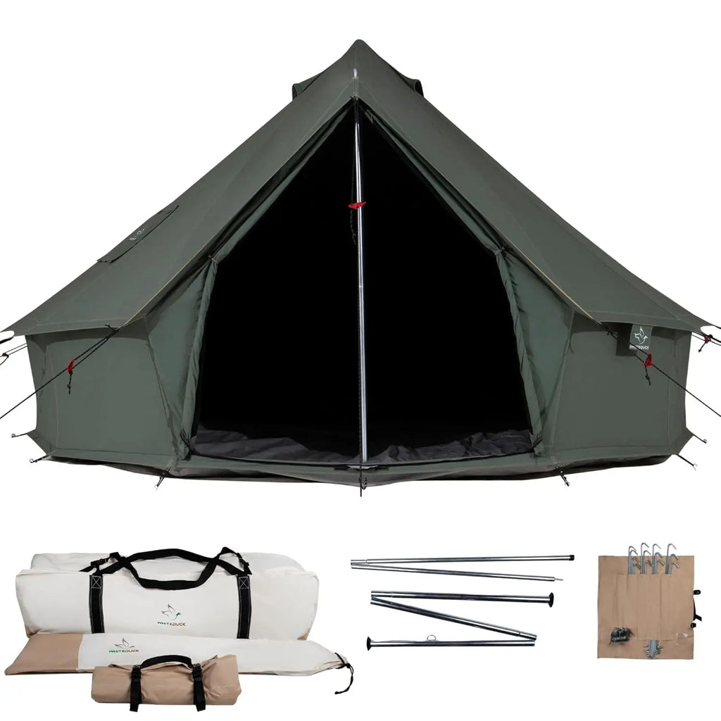 Waterproof 4 Season Canvas Bell Tent w/ Stove Jack