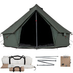 Waterproof 4 Season Canvas Bell Tent w/ Stove Jack