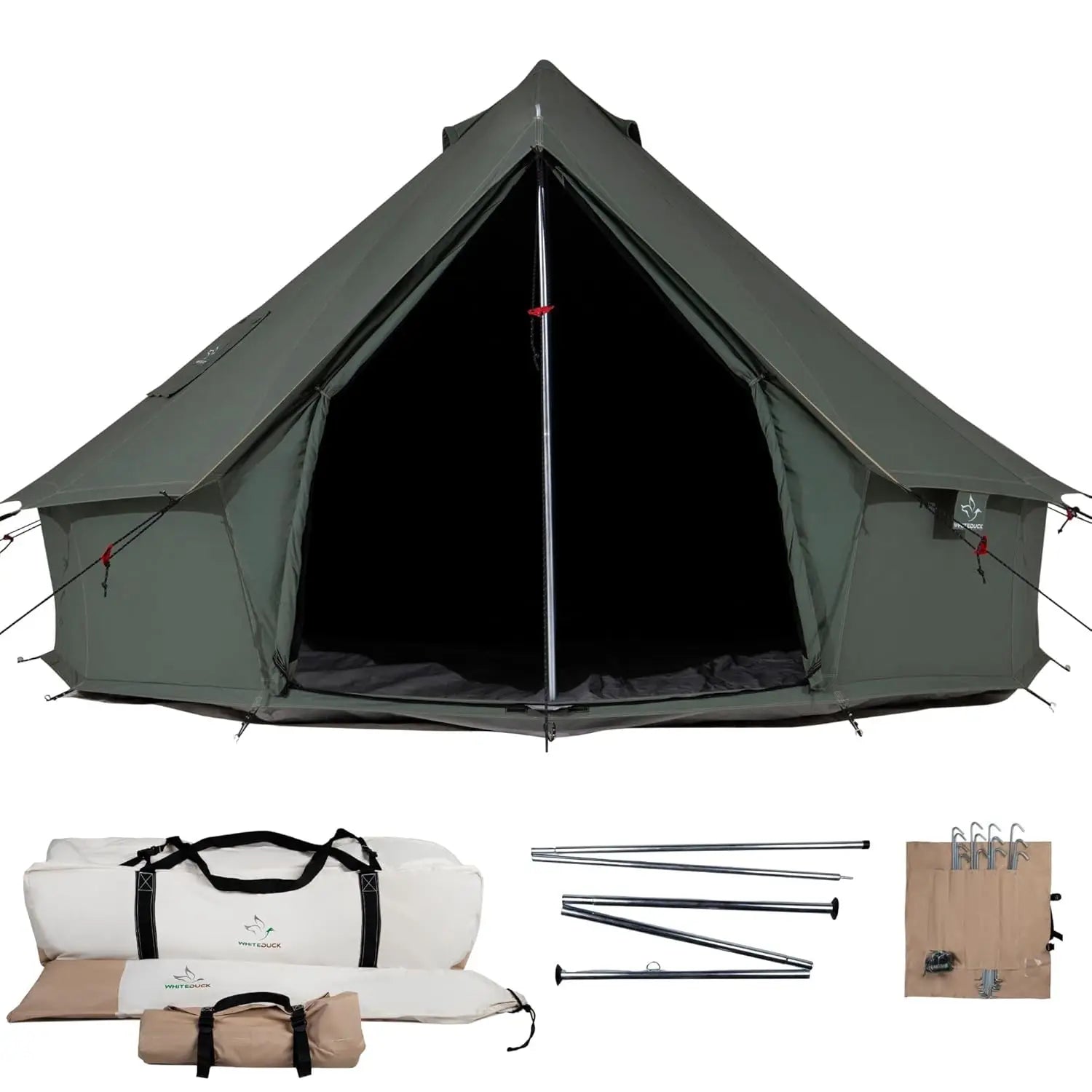 Waterproof 4 Season Canvas Bell Tent w/ Stove Jack