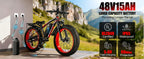 1500W Fat Tire EBike for Adults 26"x4.0 All Terrain 34MPH  48V