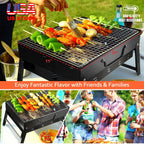 Portable Charcoal BBQ Grill Folding Stainless Steel BBQ