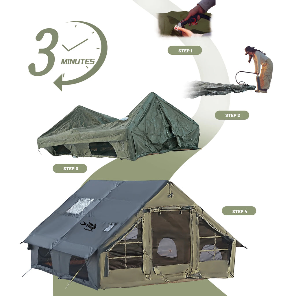 Inflatable Camping Tent, Waterproof  for 4-8 Persons,