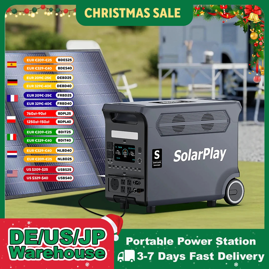 3600W Power Station 3840WH Generator With Foldable  Panels