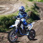 Blue 24V Electric Dirt Bike, Mini Off-Road Motorcycle , Disc Brake, for Kids