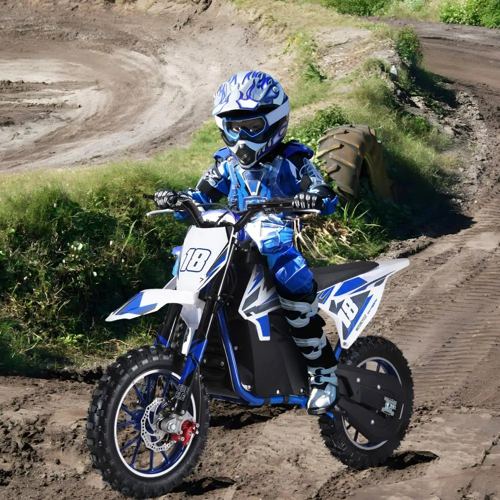 Blue 24V Electric Dirt Bike, Mini Off-Road Motorcycle , Disc Brake, for Kids