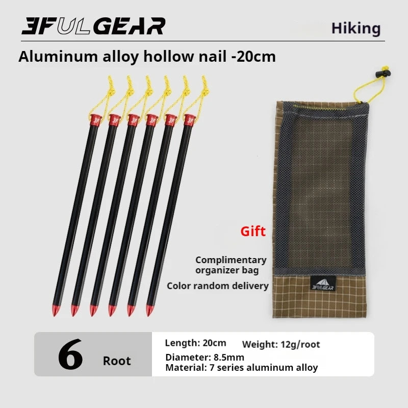 3F UL GEAR Tent Nail 15/20cm 6/10 Pcs Aluminum Alloy Pegs Outdoor Camping