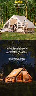 Inflatable tent camping for 1-6 people, hand pump large
