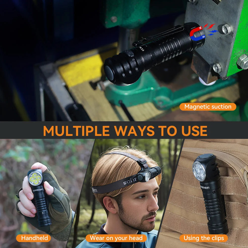 Headlamp 4000lm 21700 USB C Rechargeable, LED