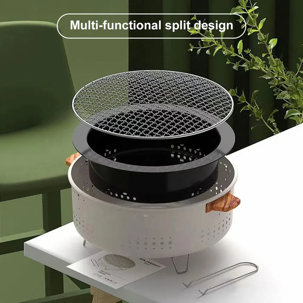 Grill Korean Charcoal Stainless Steel Split BBQ Non-stick Rack