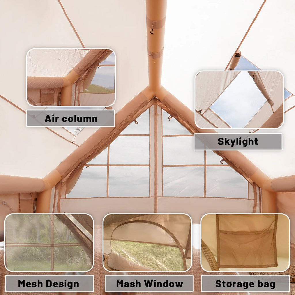 Inflatable Camping Tent, Waterproof  for 4-8 Persons,