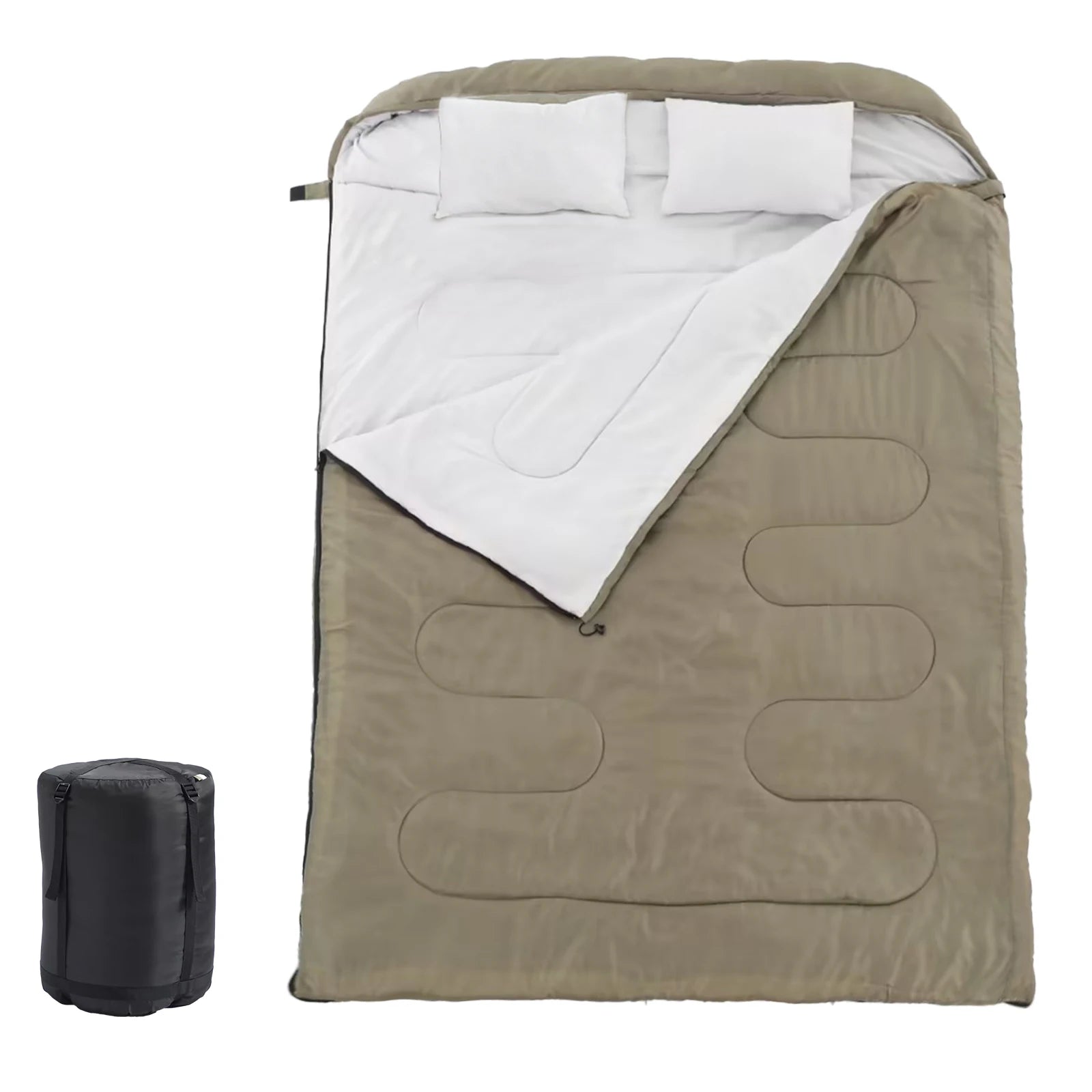 Double Sleeping Bag for Adults with Pillow 3 Season