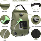 Solar Shower Bag, 5Gal(20L) Portable Solar Heating