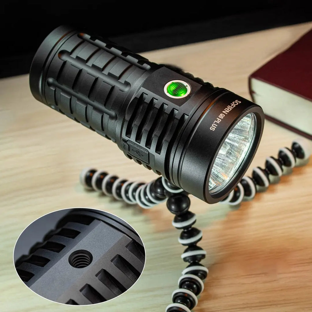 8 Plus Super Powerful LED Flashlight 16000lm USB C Rechargeable