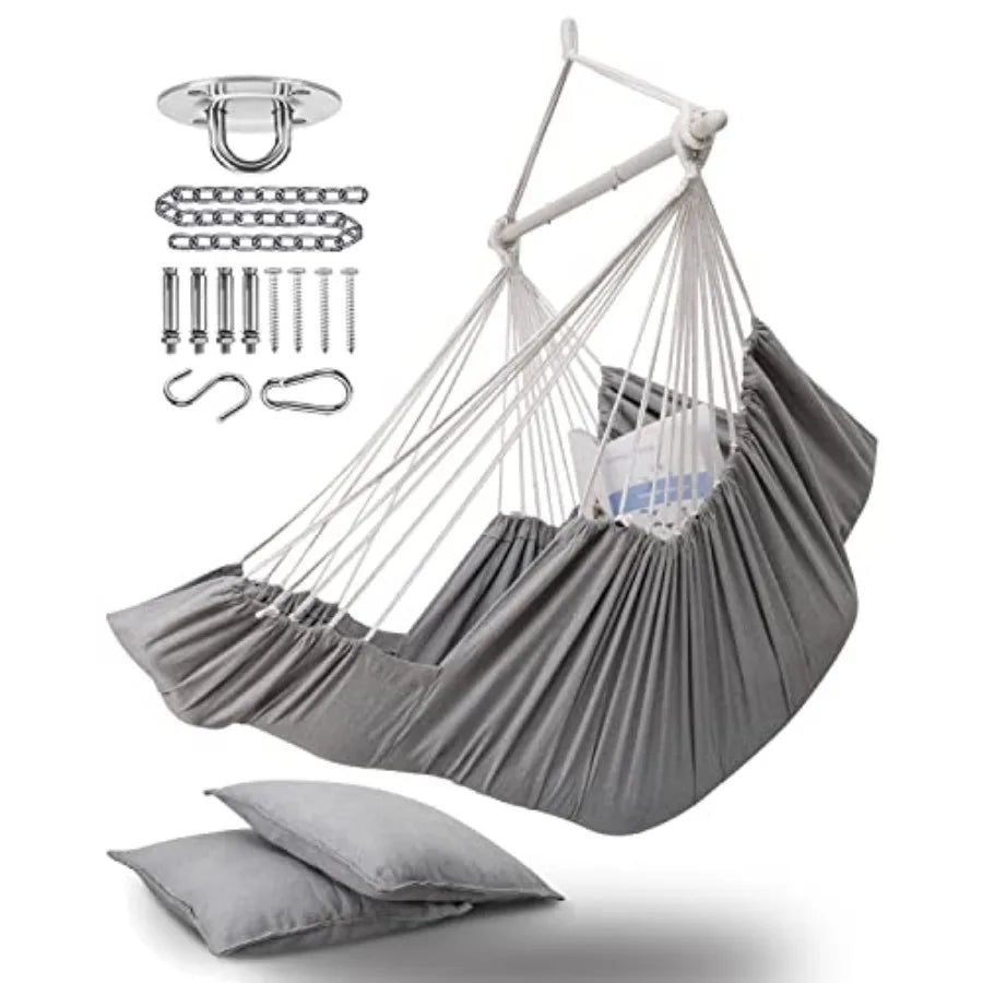 Hanging Hammock Chair Large Swing Chair with Feet Rest Max 500lbs