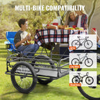 275 lbs Bike Cargo Trailer Foldable Hitch 20" Wh