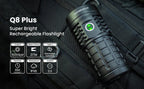 8 Plus Super Powerful LED Flashlight 16000lm USB C Rechargeable