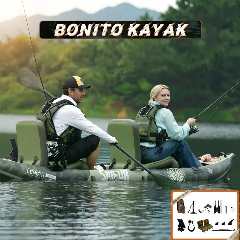 2-Person Inflatable kayak with Paddle & Carry Handle