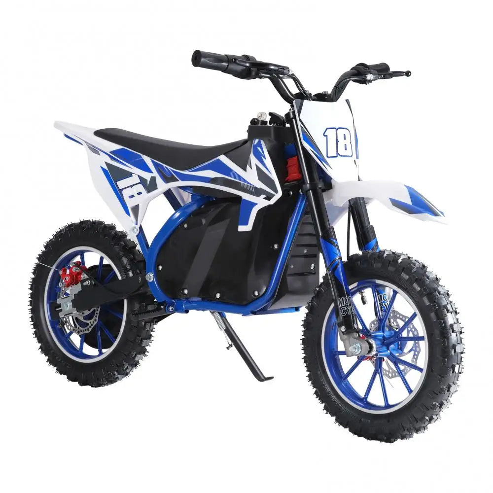 Blue 24V Electric Dirt Bike, Mini Off-Road Motorcycle , Disc Brake, for Kids