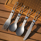 Titanium Foldable Cutlery Set - Fork Spoon Knife