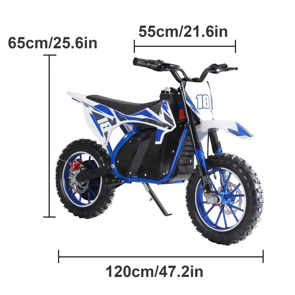 Blue 24V Electric Dirt Bike, Mini Off-Road Motorcycle , Disc Brake, for Kids