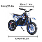 Blue 24V Electric Dirt Bike, Mini Off-Road Motorcycle , Disc Brake, for Kids