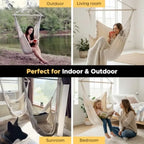 Hammock Chair Large 70.9"x47.2", 32% Bigger XXL Hanging Swing Chair with 500lbs Capacity,