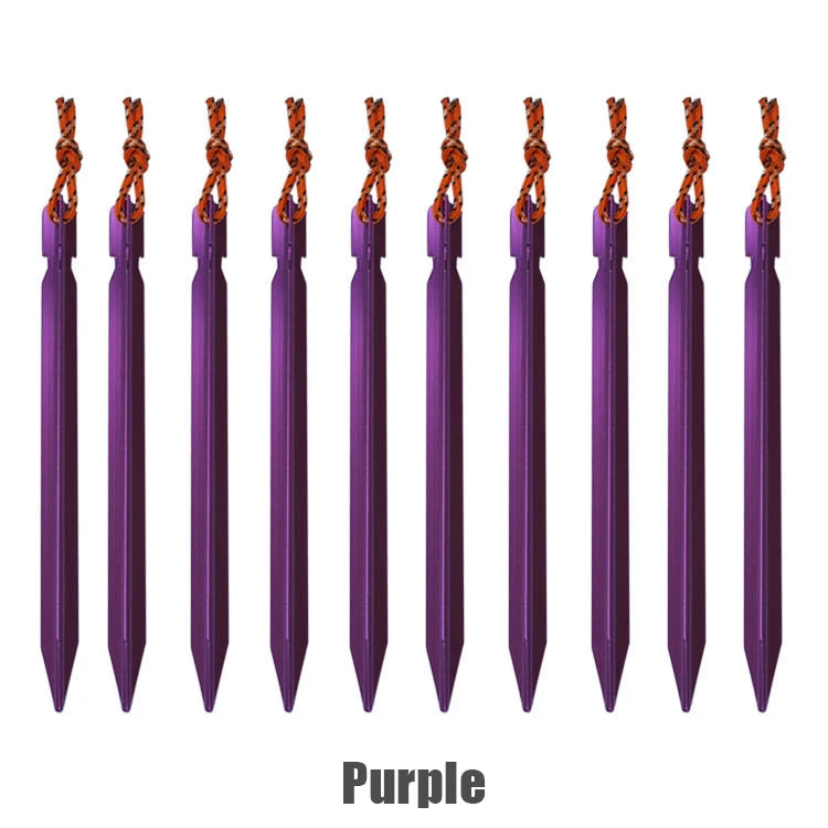 10Pcs/lot 18cm Aluminum Alloy Yard Canopy Tent Pegs Garden Stakes Ground Nail Heavy Duty