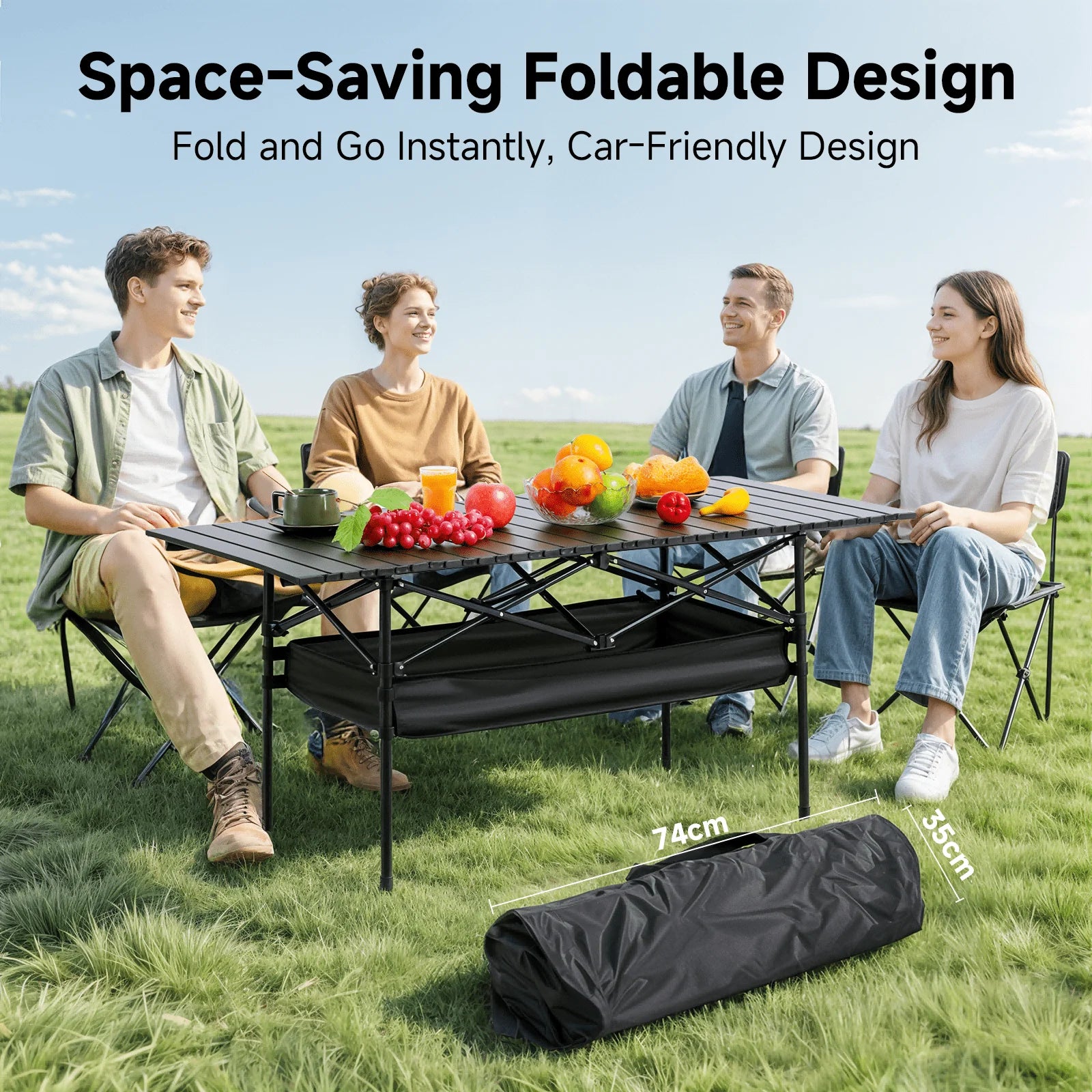 Camping Table, Fold Up Lightweight,  Portable Roll Up