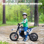 Blue 24V Electric Dirt Bike, Mini Off-Road Motorcycle , Disc Brake, for Kids