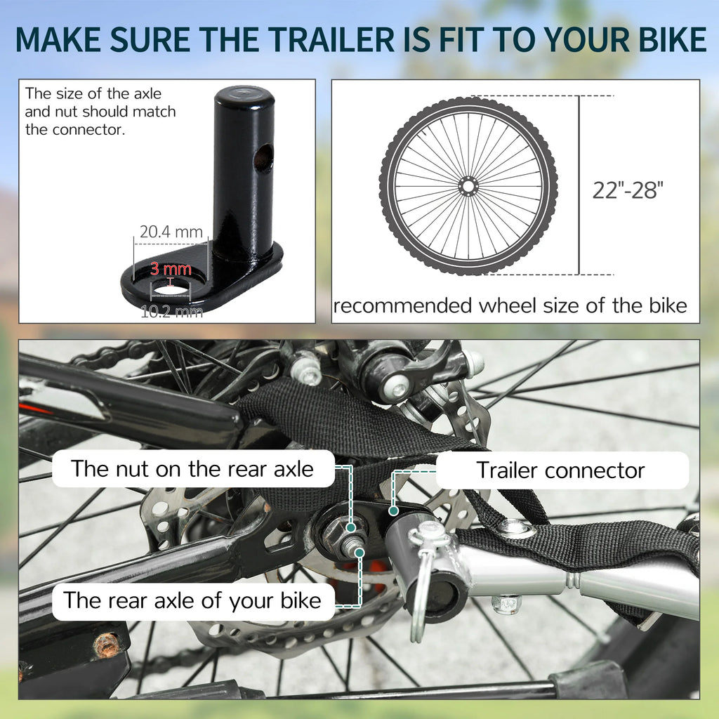 Elite Two-Wheel Bicycle Large Cargo Trailer , Folding