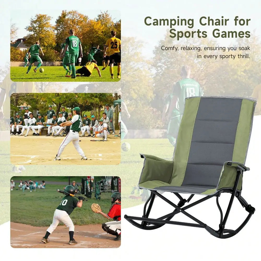Adults, Folding Outdoor Rocking Chair With  330 Lbs Capacity,