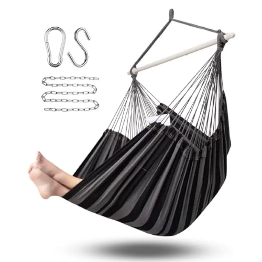 Hammock Chair Large 70.9"x47.2", 32% Bigger XXL Hanging Swing Chair with 500lbs Capacity,