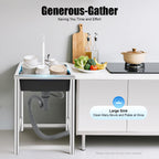 Freestanding Kitchen Sink with 360° Faucet, Sink, 45*41*75cm