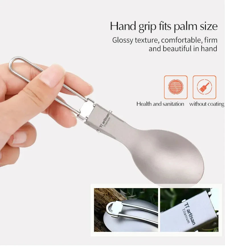Titanium Foldable Cutlery Set - Fork Spoon Knife
