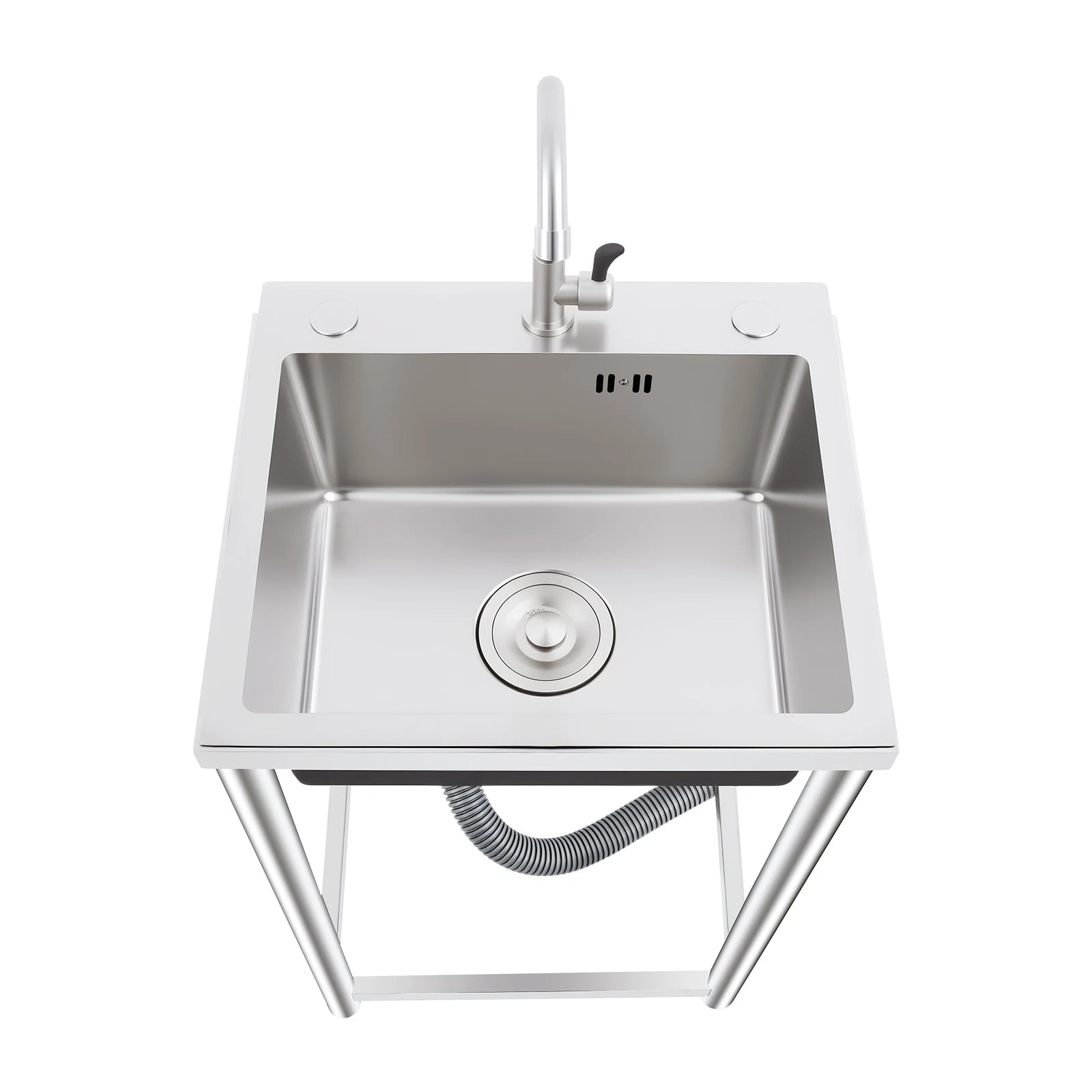 Freestanding Kitchen Sink with 360° Faucet, Sink, 45*41*75cm