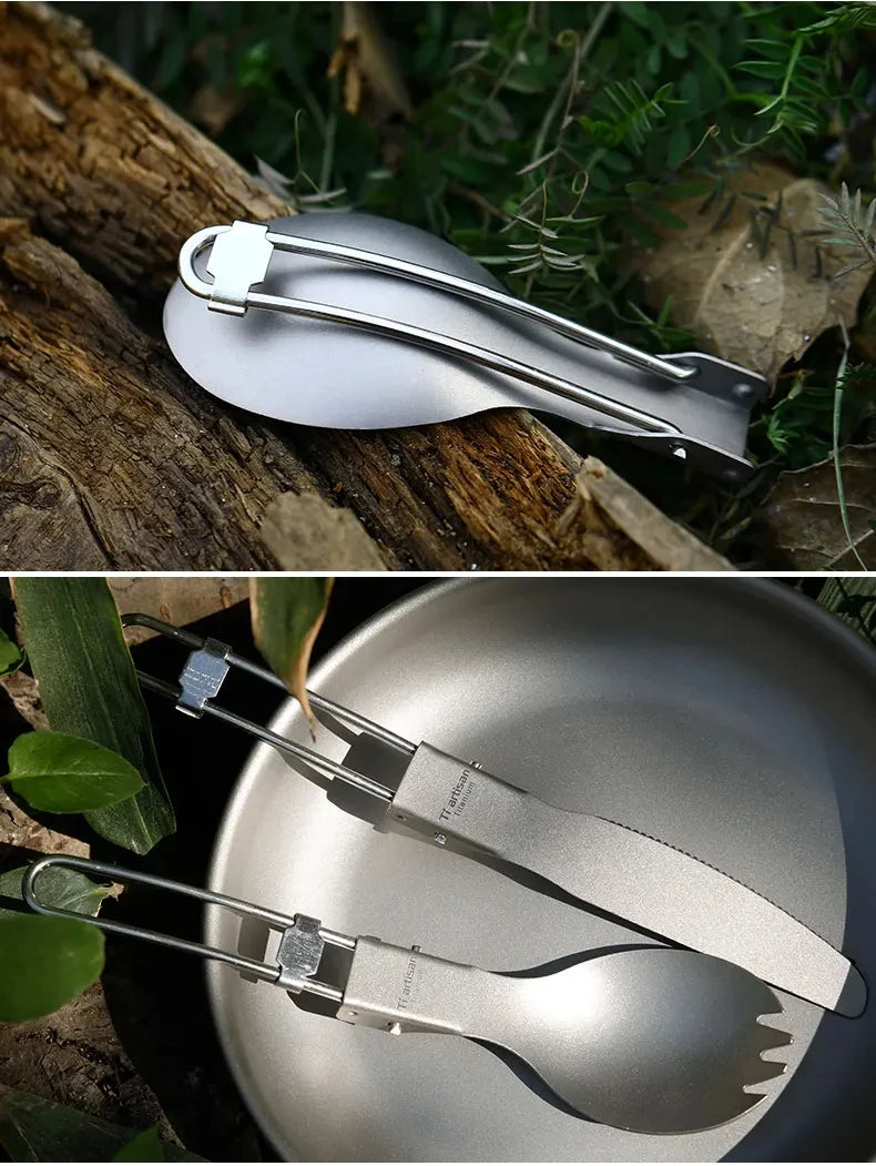 Titanium Foldable Cutlery Set - Fork Spoon Knife