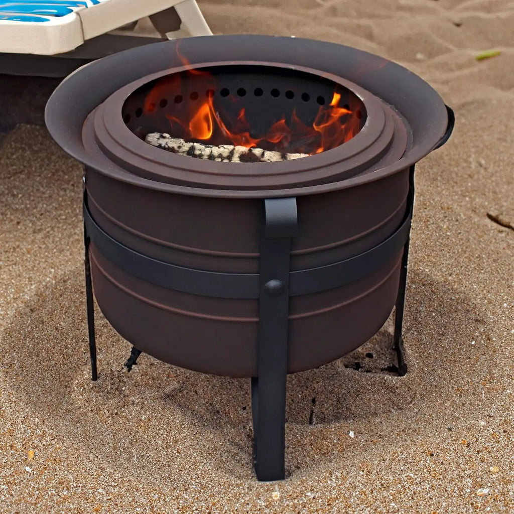 23-Inch Cauldron-Style Smokeless Wood-Burning Fire Pit