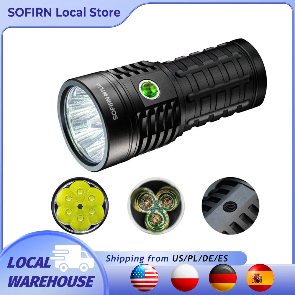 8 Plus Super Powerful LED Flashlight 16000lm USB C Rechargeable
