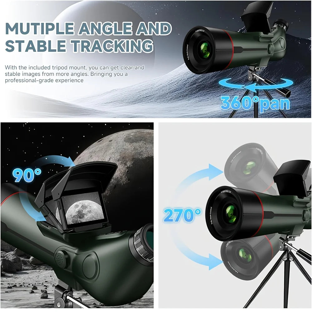 Digital Spotting Scope with Screen  4K Smart Telescope with Tripod