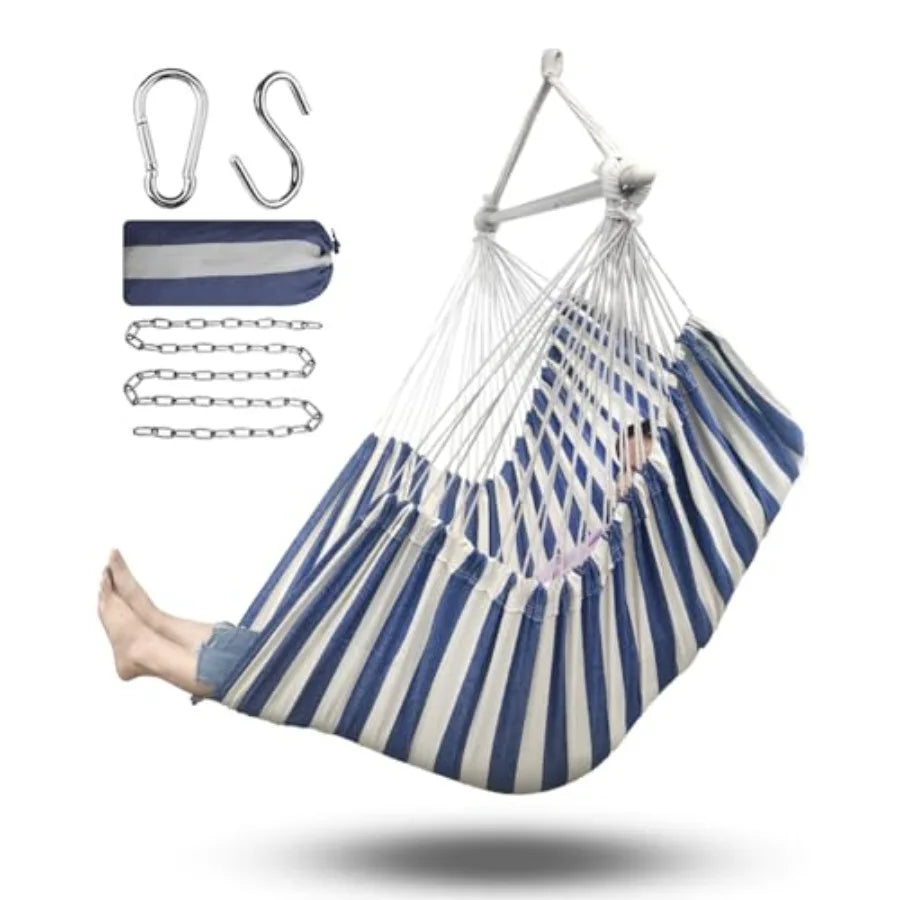 Hammock Chair Large 70.9"x47.2", 32% Bigger XXL Hanging Swing Chair with 500lbs Capacity,