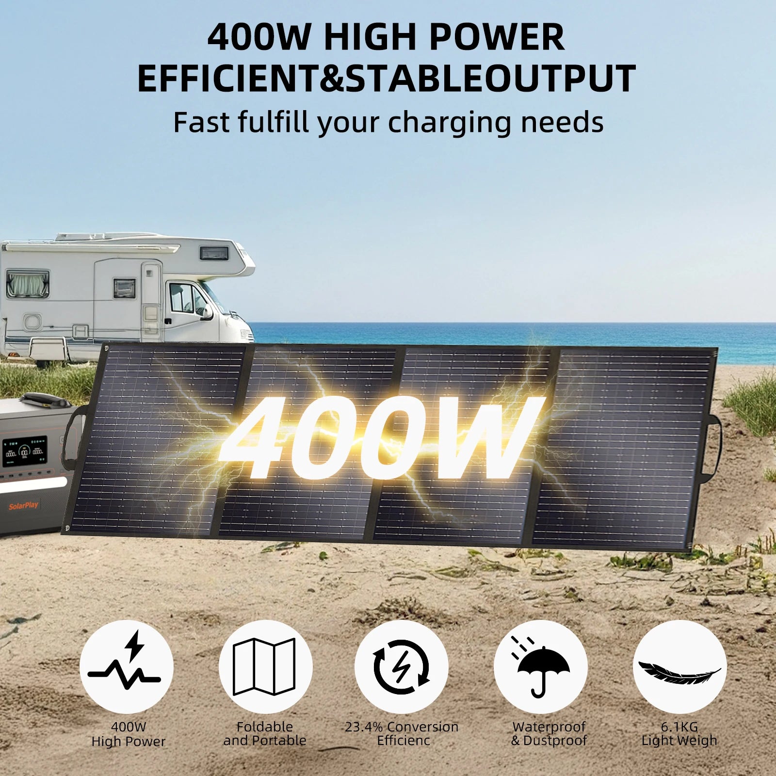 400W Foldable Solar Panel High-Efficiency  Charger