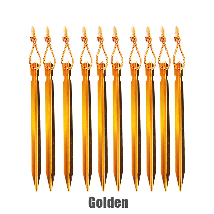 10Pcs/lot 18cm Aluminum Alloy Yard Canopy Tent Pegs Garden Stakes Ground Nail Heavy Duty