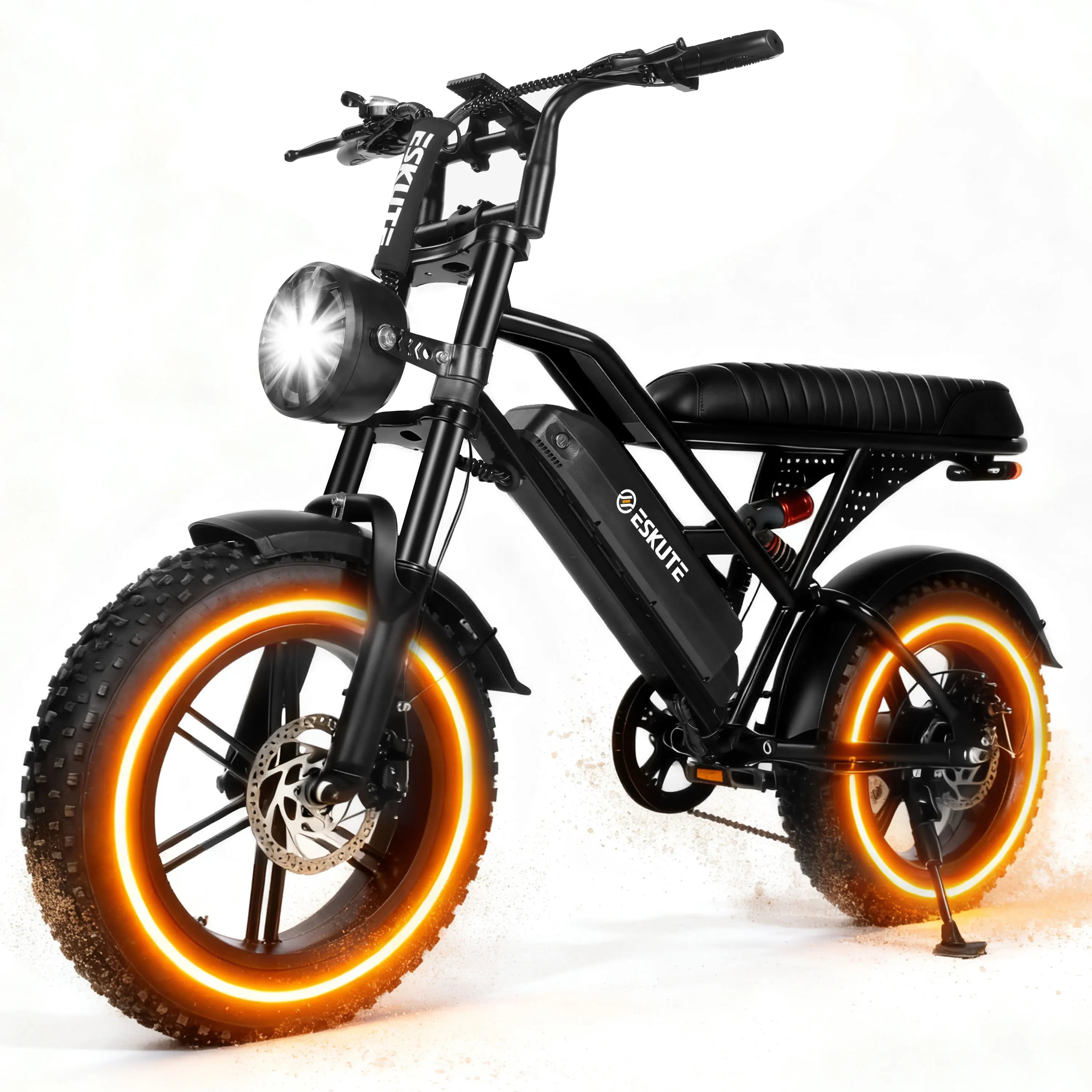 1500W Peak 28MPH 48V13Ah Motorcycle, 16"x4" Fat Tire Dual Suspension