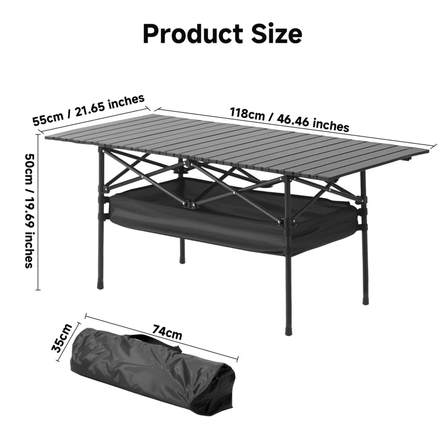 Camping Table, Fold Up Lightweight,  Portable Roll Up