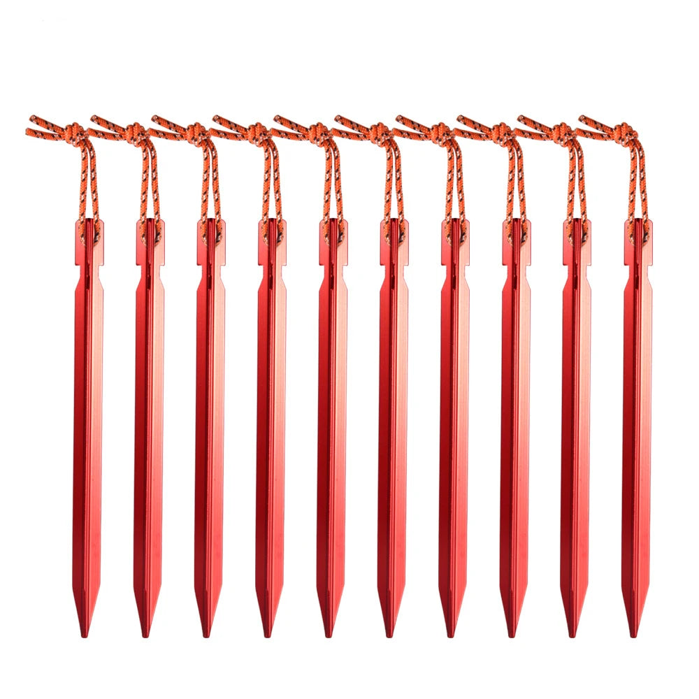 10Pcs/lot 18cm Aluminum Alloy Yard Canopy Tent Pegs Garden Stakes Ground Nail Heavy Duty
