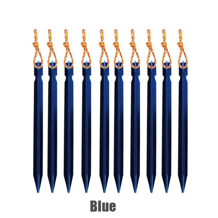 10Pcs/lot 18cm Aluminum Alloy Yard Canopy Tent Pegs Garden Stakes Ground Nail Heavy Duty