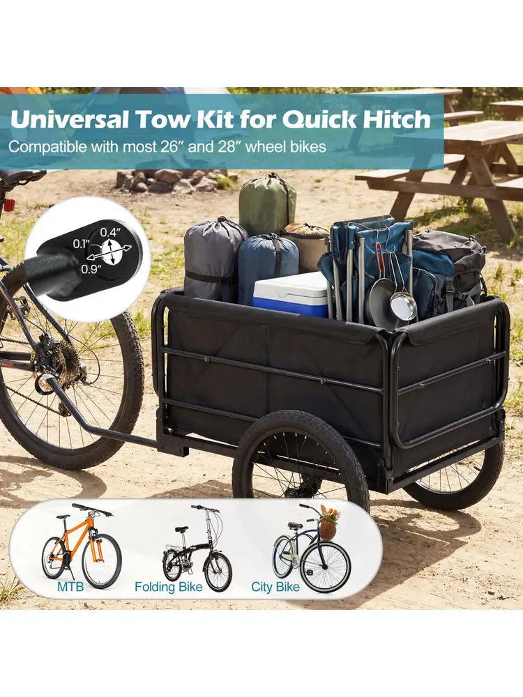 Bike Cargo Trailer with Bag and Cover Heavy-Duty