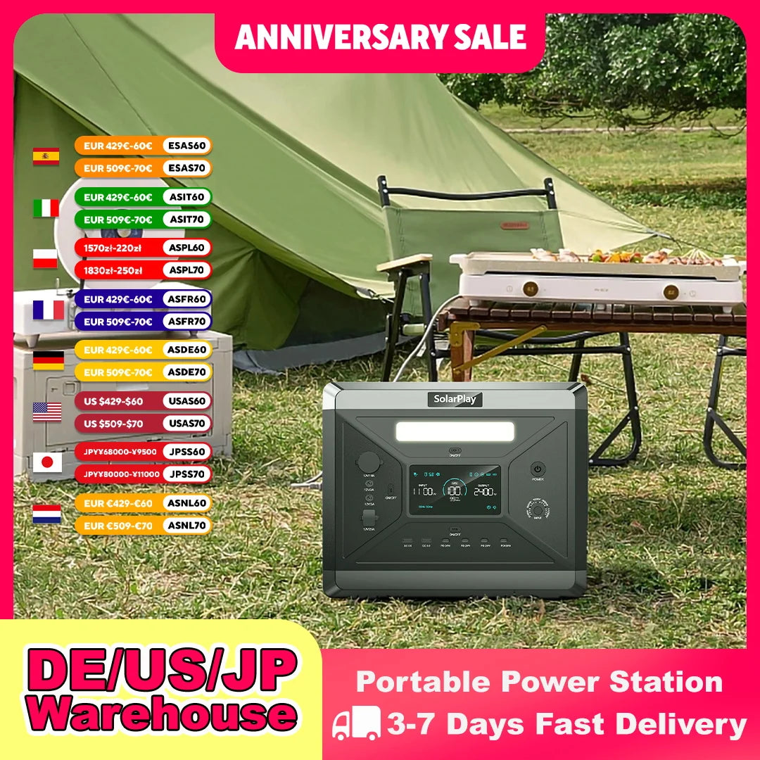 Portable Power Station 2160WH LiFePO4  2400W (4800W Peak) AC