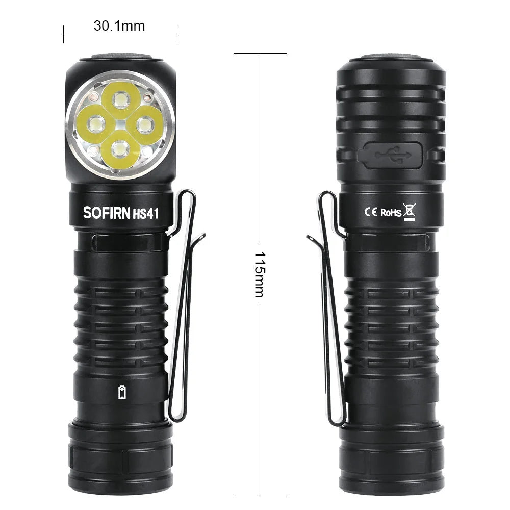 Headlamp 4000lm 21700 USB C Rechargeable, LED
